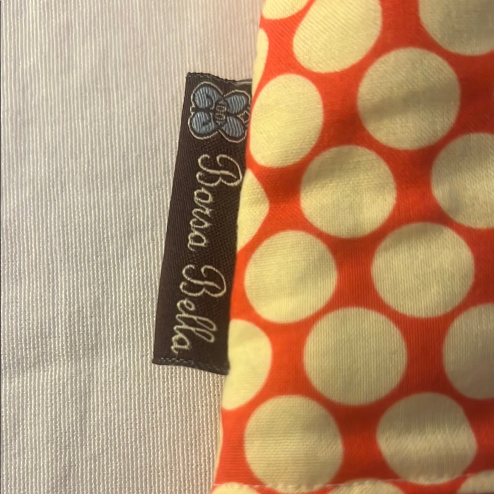 NWOT-Borsa Bella Vibrant Orange and White Geometric Shoulder Bag - Picture 2 of 5